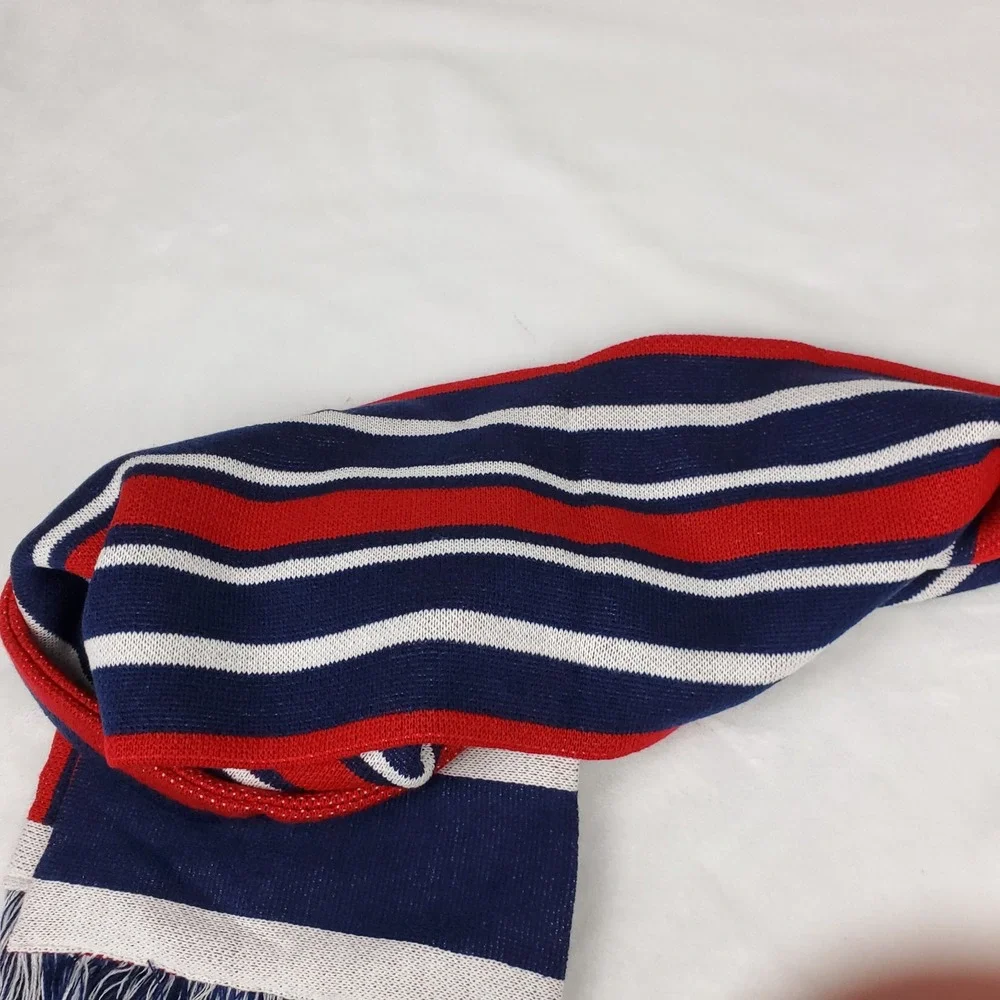 New York Rangers Mitchell NHL Knit‎ Scarf Embroidery Logo Navy Red White New